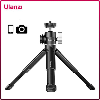 U-Vlog Lite Extendable Tripod Dual Cold Shoe Ball Head Volg Tripod for Smartphone Sony Canon Nikon DSLR Camera