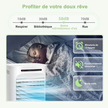 Climatiseur Mobile 3 En 1 Avec Télécommande Minuterie 15H Réservoir 10 L Oscillation Et Modes/Vitesses Variables